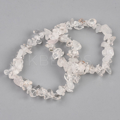 Unisex Chip Natural Quartz Crystal Beaded Stretch Bracelets BJEW-S143-16-1