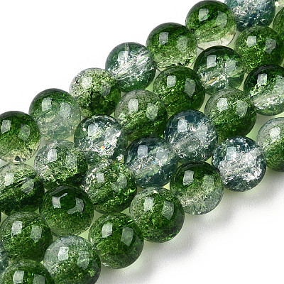 Transparent Crackle Baking Paint Glass Beads X1-DGLA-T003-01B-04-1