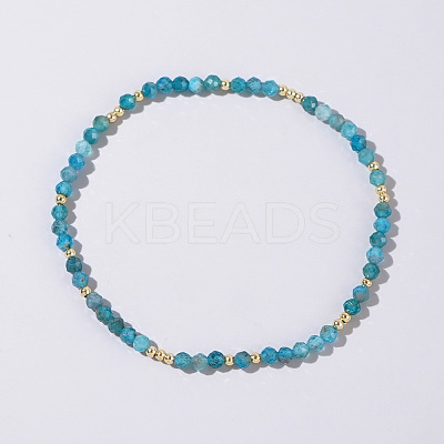 Natural Apatite Round Beads Stretch Bead Bracelets for Women CQ7665-6-1
