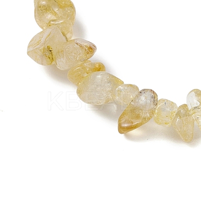 Natural Citrine Chips Stretch Bracelets for Women Men BJEW-JB11341-01-1