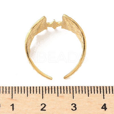 Bat Hammered 304 Stainless Steel Cuff Rings LS-RJEW-S626-03G-1