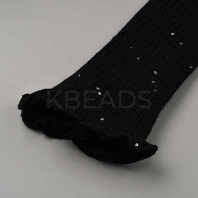 Sequin Acrylic Fiber Yarn Leg Warmers Socks AJEW-WH20064-46A-1
