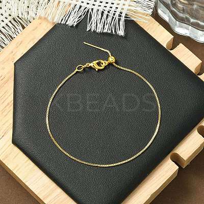 Rack Plating Brass Box Chain Adjustable Slider Bracelets Making for Women BJEW-G735-10G-1