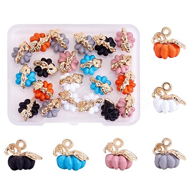 30Pcs Thanksgiving Pumpkin Charms Pendant Fall Theme Charm Colorful Pumpkin Charms for Jewelry Necklace Bracelet Earring Making Crafts JX296A-1