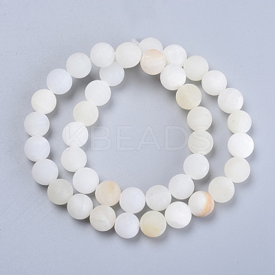 Natural Flower Jade(Afghanistan Jade) Beads Strands G-E266-12A-8mm-1