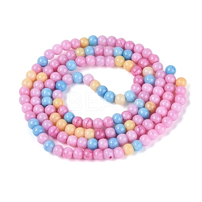 Ombre Effect Opaque Crackle Glass Beads Strands GLAA-Q106-01A-A08-1