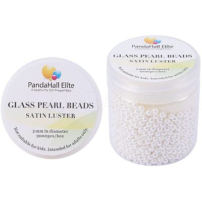 Eco-Friendly Dyed Glass Pearl Round Beads HY-PH0001-3mm-RB011-1