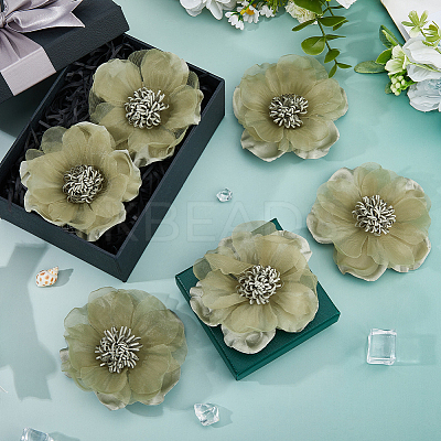 6Pcs Flower Cloth Brooches for Backpack Clothes Wedding Party JEWB-FH0002-38B-1