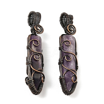 Natural Amethyst Pendants G-K338-28R-06-1