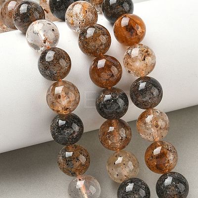 Natural Herkimer Diamond Beads Strands G-Z115-C01-12mm-1
