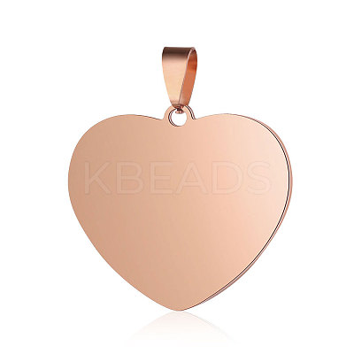 Ion Plating(IP) 304 Stainless Steel Stamping Blank Tag Pendants LS-STAS-I311-04B-RG-1