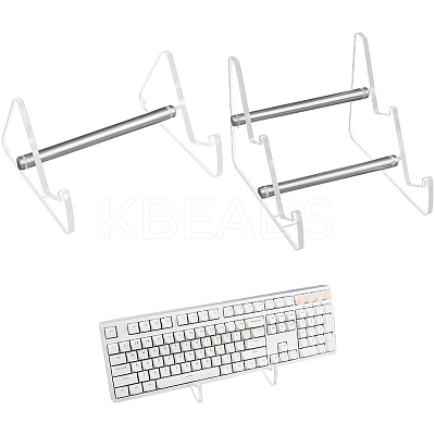 2Pcs 2 Style Acrylic Keyboard Display Stands with Platinum Plated Iron Supports ODIS-CP0001-13-1