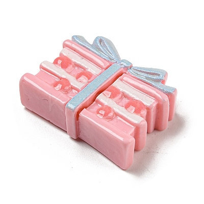 Spring Cherry Blossoms Theme Opaque Resin Cake with Bowknot Decoden Cabochons RESI-E055-02H-1