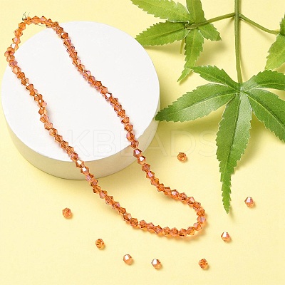 Transparent Electroplate Glass Bead Strands EGLA-YW0001-50B-1