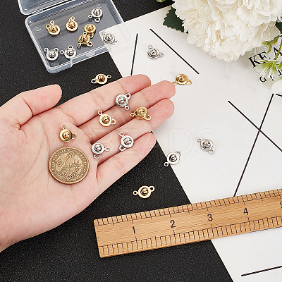 20Pcs 2 Colors 201 Stainless Steel Snap Clasps FIND-FG0003-68-1