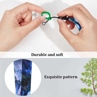 2Pcs 2 Colors Anti-Lost Neck Silicone Ring Neck Lanyards AJEW-GF0006-75-1