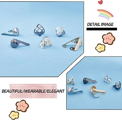 12Pcs 6 Styles Iron & Alloy Toe Cap Covers FIND-GF0005-12-1
