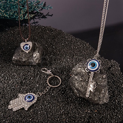 6Pcs 6 Style Evil Eye Pendants Kit for DIY Jewelry Making DIY-SZ0005-80A-1