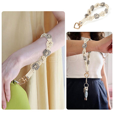 Cotton Braided Flower Pendant Decorations AJEW-TAC0030-032G-01-1