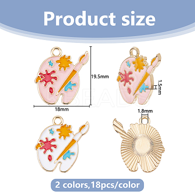 36Pcs 2 Colors Alloy Pendants ENAM-DC0002-14-1