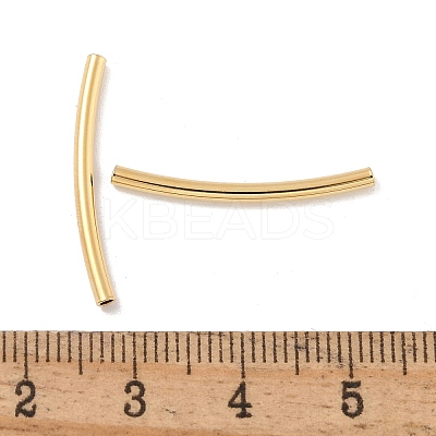 Brass Curved Tube Beads KK-H503-04G-01-1