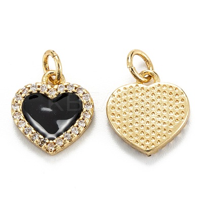 Brass Micro Pave Clear Cubic Zirconia Pendants ZIRC-M115-43G-E-1