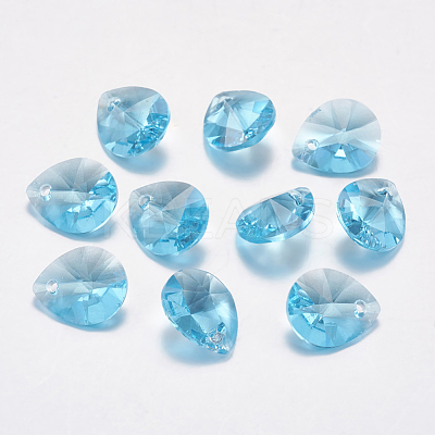 Faceted Glass Rhinestone Pendants RGLA-F053-C-202-1