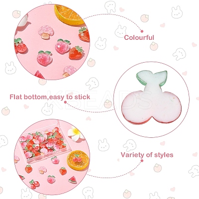 50Pcs 5 Styles Transparent Resin Cabochons CRES-YW0002-50-1
