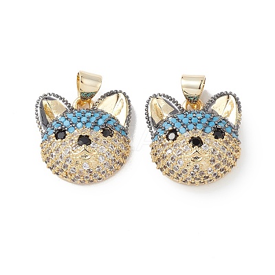 Brass Micro Pave Cubic Zirconia Pendants KK-M240-02-1