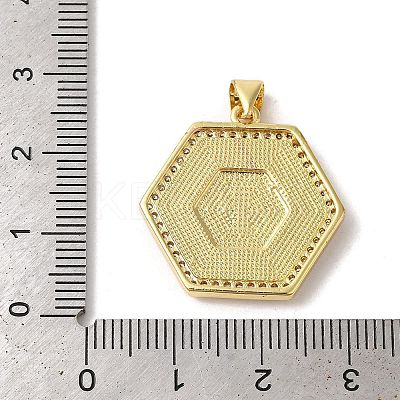 Cross Theme Brass Micro Pave Cubic Zirconia Pendants KK-K385-035G-1