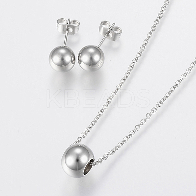 304 Stainless Steel Jewelry Sets SJEW-H122-03-1