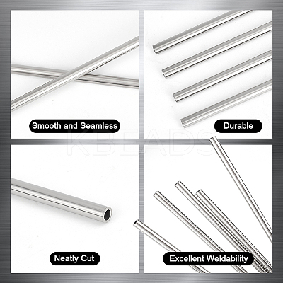 10Pcs 304 Stainless Steel Hollow Tube STAS-OC0001-31-1