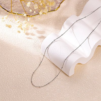 2MM 304 Stainless Steel Satellite Chain Necklaces for Women Men NJEW-F351-02P-1