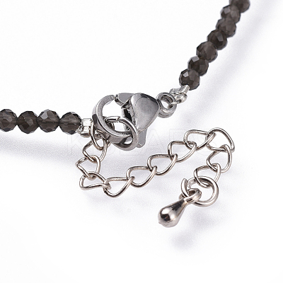 Natural Obsidian Beaded Necklaces NJEW-JN02492-09-1