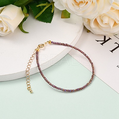 Faceted Electroplate Glass Beaded Bracelets BJEW-JB05693-03-1