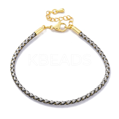 Polyester Cord Braided Bracelet Makings MAK-Z003-01G-12-1