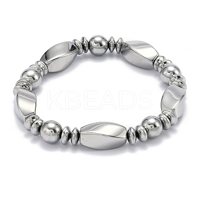 Non-magnetic Synthetic Hematite Stretchy Bracelets LS-BJEW-K001-03A-1