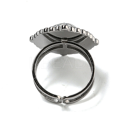 Flat Round 304 Stainless Steel Open Cuff Rings STAS-Z060-11P-1