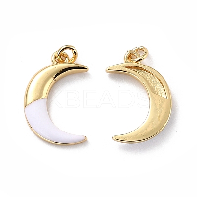 Eco-friendly Brass Enamel Pendants KK-D066-14G-RS-1
