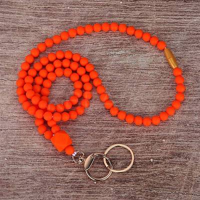 Silicone Beaded ID Card Neck Straps NJEW-SW00025-01-1