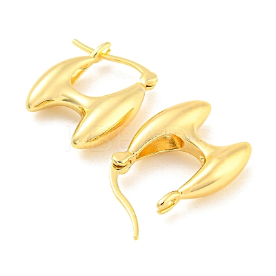 Rack Plating Brass Initial Letter H Hoop Earrings EJEW-A028-25G-1