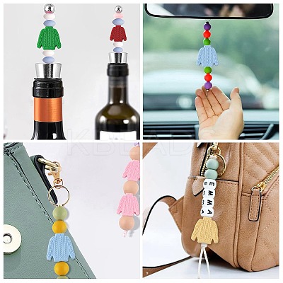20Pcs 5 Colors Food Grade Eco-Friendly Silicone Focal Beads SIL-CJ0002-08-1