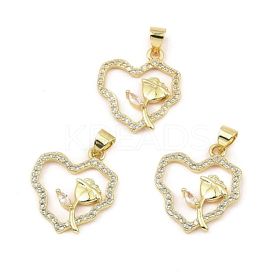 Rack Plating Real 18K Gold Plated Brass Pendants KK-B077-22G-1