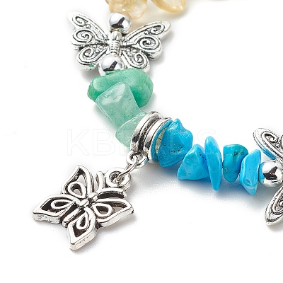 7Pcs 7 Style Alloy Butterfly Charm Bracelets Set BJEW-JB08875-1