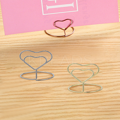12Pcs 3 Colors Carbon Steel Place Card Holders AJEW-LP0010-25-1