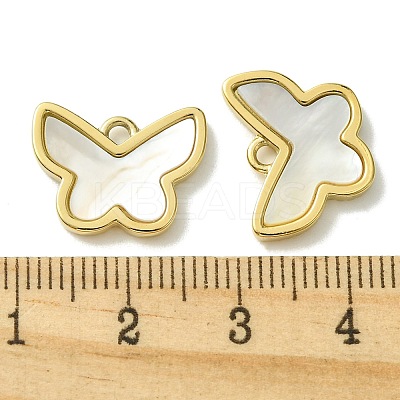 Ion Plating(IP) 304 Stainless Steel Pave Shell Pendants FIND-Z028-24G-1