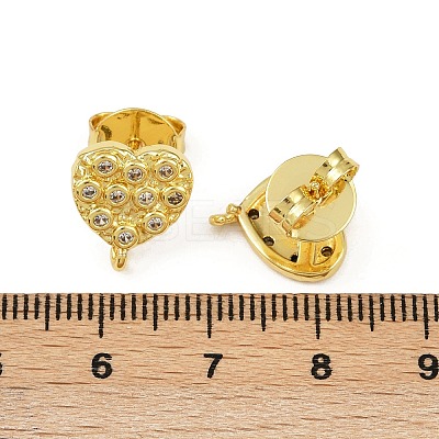 Brass Micro Pave Clear Cubic Zirconia Stud Earring Findings KK-S530-01G-G-1