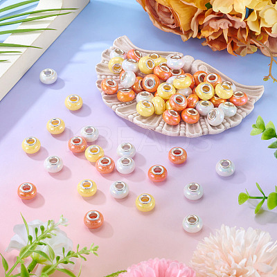 150Pcs Opaque Resin European Beads RESI-TA0004-61A-1