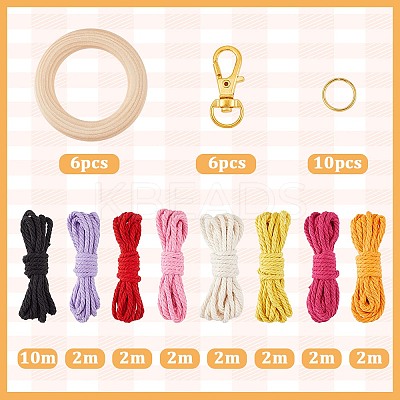 DIY Handmade Woven Cotton Ladybird Keychain Making Kits DIY-SC0028-10-1