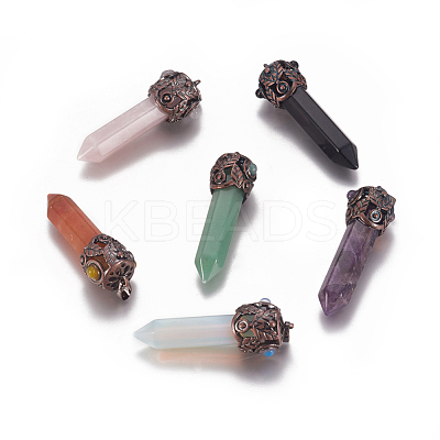 Natural & Synthetic Mixed Stone Big Pointed Pendants G-K296-C-1